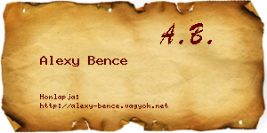 Alexy Bence névjegykártya