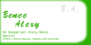 bence alexy business card